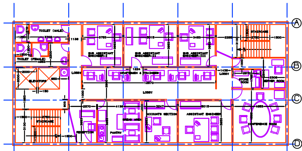 G+11 office building RCC structural design schematic