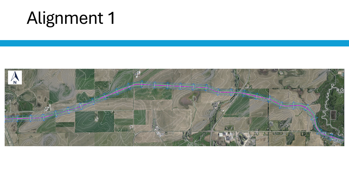 North Mendota Parkway alignment design map