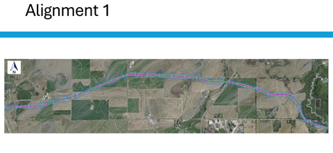 North Mendota Parkway alignment design map