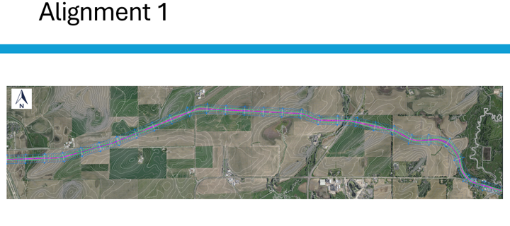 North Mendota Parkway alignment design map